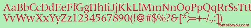 M690RomanRegular Font – Red Fonts on Green Background