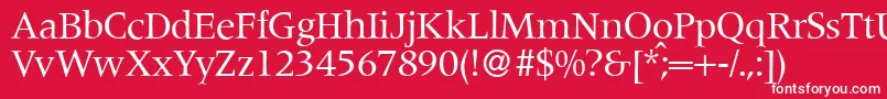 M690RomanRegular Font – White Fonts on Red Background
