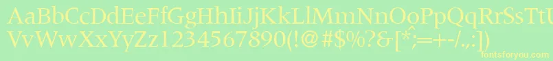 M690RomanRegular Font – Yellow Fonts on Green Background