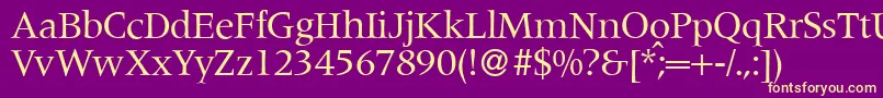 M690RomanRegular Font – Yellow Fonts on Purple Background