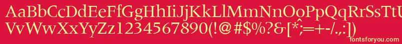 M690RomanRegular Font – Yellow Fonts on Red Background