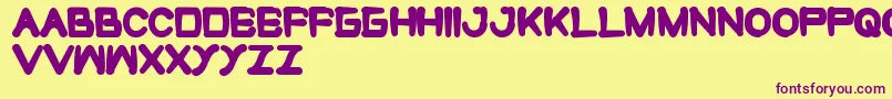 CuteMonster Font – Purple Fonts on Yellow Background