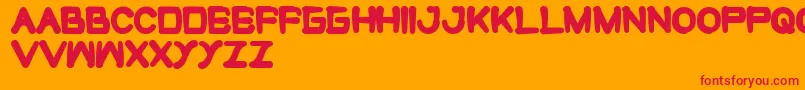 フォントCuteMonster – オレンジの背景に赤い文字