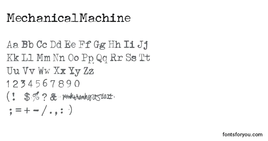 MechanicalMachine-fontti – aakkoset, numerot, erikoismerkit