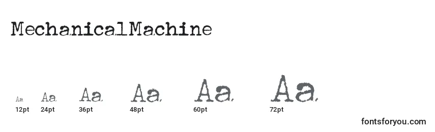Размеры шрифта MechanicalMachine