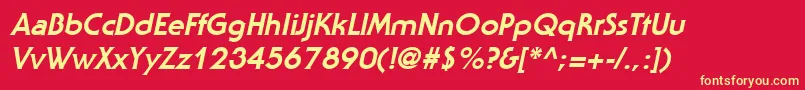 StaidGothicExtraboldItalic Font – Yellow Fonts on Red Background
