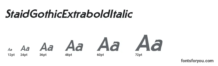 Размеры шрифта StaidGothicExtraboldItalic
