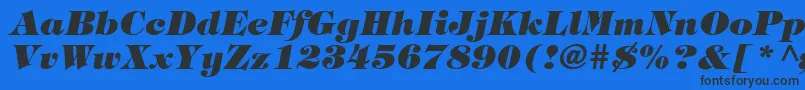 HalversonHeavyItalic Font – Black Fonts on Blue Background