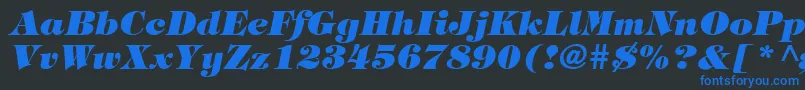 HalversonHeavyItalic Font – Blue Fonts on Black Background