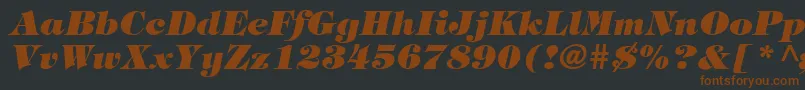 HalversonHeavyItalic Font – Brown Fonts on Black Background