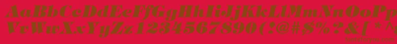 HalversonHeavyItalic Font – Brown Fonts on Red Background