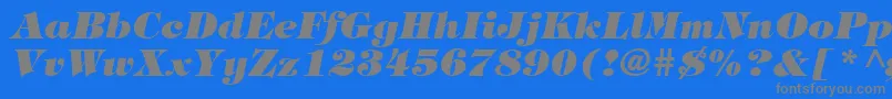 HalversonHeavyItalic Font – Gray Fonts on Blue Background