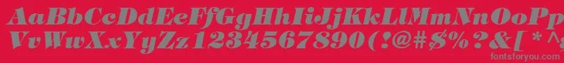 Fonte HalversonHeavyItalic – fontes cinzas em um fundo vermelho