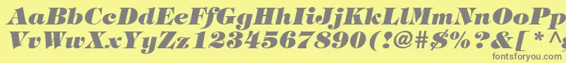 HalversonHeavyItalic Font – Gray Fonts on Yellow Background
