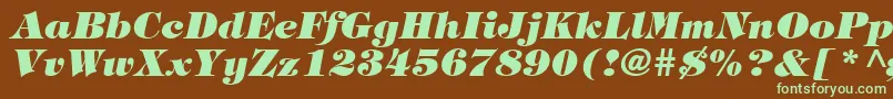 HalversonHeavyItalic Font – Green Fonts on Brown Background