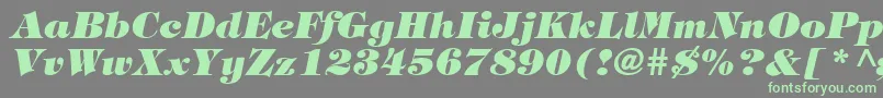 HalversonHeavyItalic Font – Green Fonts on Gray Background