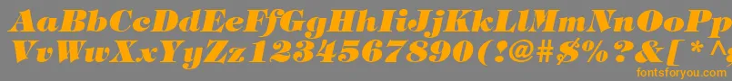 HalversonHeavyItalic-fontti – oranssit fontit harmaalla taustalla