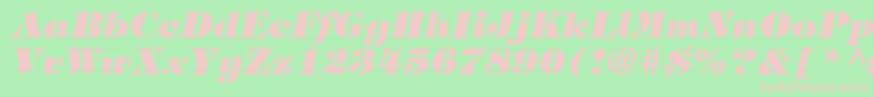HalversonHeavyItalic Font – Pink Fonts on Green Background