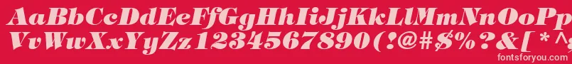 Шрифт HalversonHeavyItalic – розовые шрифты на красном фоне