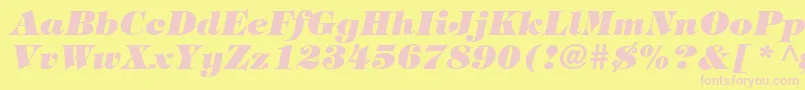 fuente HalversonHeavyItalic – Fuentes Rosadas Sobre Fondo Amarillo