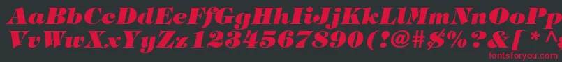 HalversonHeavyItalic Font – Red Fonts on Black Background