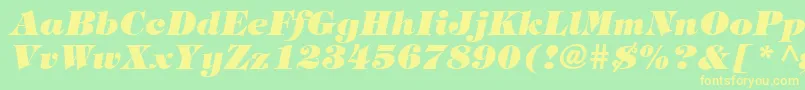 HalversonHeavyItalic Font – Yellow Fonts on Green Background