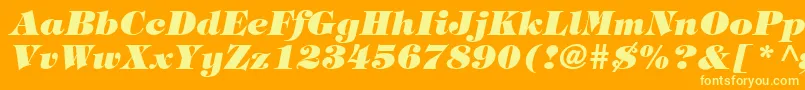 HalversonHeavyItalic Font – Yellow Fonts on Orange Background