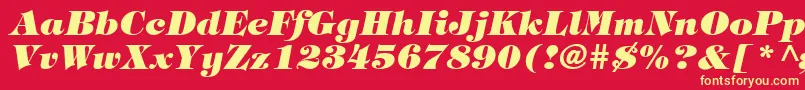 HalversonHeavyItalic Font – Yellow Fonts on Red Background