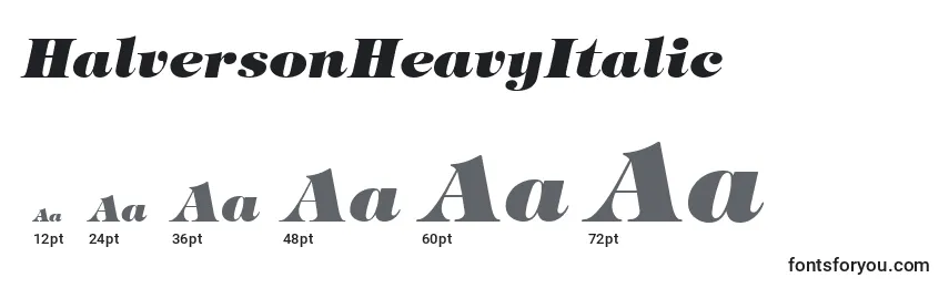 Размеры шрифта HalversonHeavyItalic