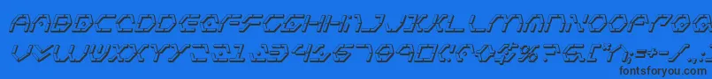 ZetaSentry3DItalic Font – Black Fonts on Blue Background