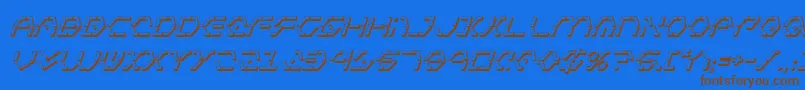 Police ZetaSentry3DItalic – polices brunes sur fond bleu