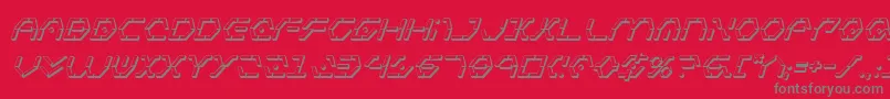 フォントZetaSentry3DItalic – 赤い背景に灰色の文字