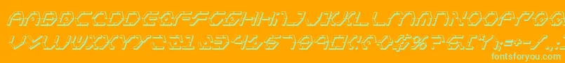 フォントZetaSentry3DItalic – オレンジの背景に緑のフォント