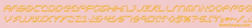 Police ZetaSentry3DItalic – polices orange sur fond rose