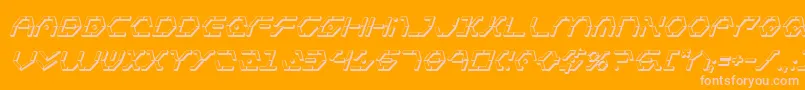 Fonte ZetaSentry3DItalic – fontes rosa em um fundo laranja