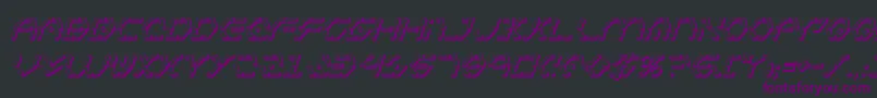 Czcionka ZetaSentry3DItalic – fioletowe czcionki na czarnym tle