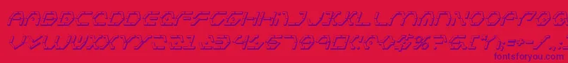 フォントZetaSentry3DItalic – 赤い背景に紫のフォント