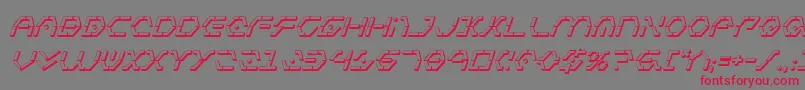 フォントZetaSentry3DItalic – 赤い文字の灰色の背景