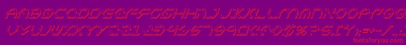 Fonte ZetaSentry3DItalic – fontes vermelhas em um fundo violeta