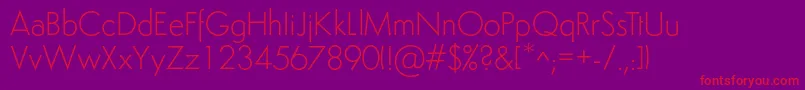 SemplicitaLight Font – Red Fonts on Purple Background