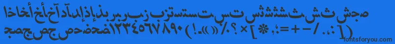 Шрифт HafizarabicttBolditalic – чёрные шрифты на синем фоне