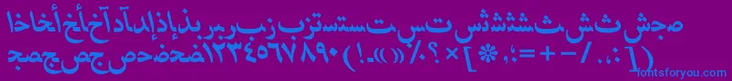 HafizarabicttBolditalic-fontti – siniset fontit violetilla taustalla