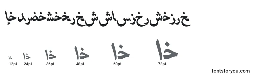 HafizarabicttBolditalic Font Sizes