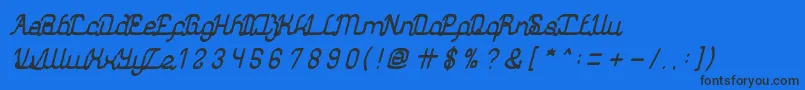 フォントAuthenticLoveBold – 黒い文字の青い背景