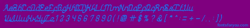 フォントAuthenticLoveBold – 紫色の背景に青い文字