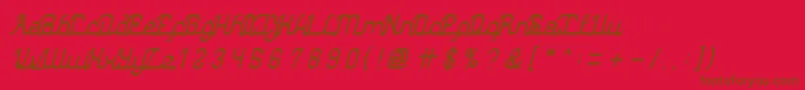 フォントAuthenticLoveBold – 赤い背景に茶色の文字
