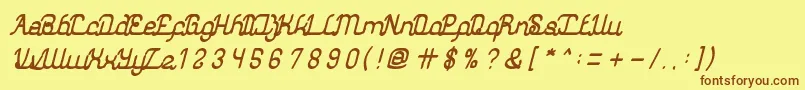 AuthenticLoveBold-fontti – ruskeat fontit keltaisella taustalla