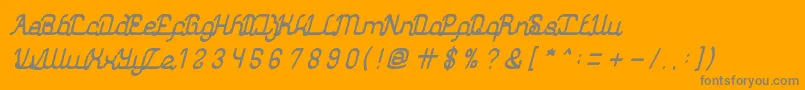 AuthenticLoveBold-fontti – harmaat kirjasimet oranssilla taustalla