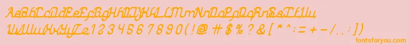 AuthenticLoveBold-fontti – oranssit fontit vaaleanpunaisella taustalla