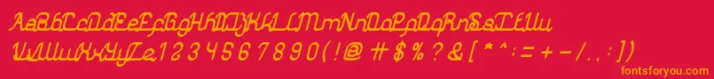 AuthenticLoveBold Font – Orange Fonts on Red Background